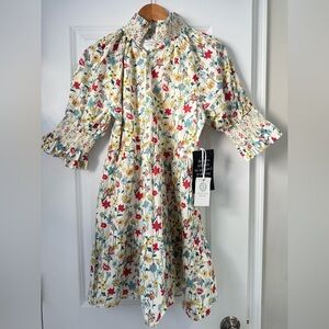 Tuckernuck Hyacinth House Floral Dress with Smocked Sleeves NWT